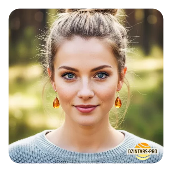 DZINTARA AUSKARI UN SUDRABA AUSKARI AR DZINTARU